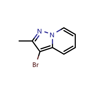 Chemical structure of 3-Bromo-2-methylpyrazolo[1,5-a]pyridine , CAS 53902-98-0, AChemBlock X198802