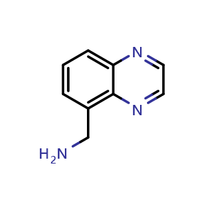Chemical structure of Quinoxalin-5-ylmethanamine , CAS 933694-47-4, AChemBlock X198877
