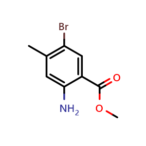 Chemical structure of Methyl 2-amino-5-bromo-4-methylbenzoate , CAS 1824597-08-1, AChemBlock X198909