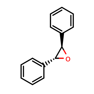 Chemical structure of trans-2,3-Diphenyloxirane , CAS 1439-07-2, AChemBlock X198914