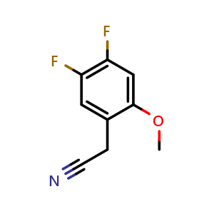 Chemical structure of 2-(4,5-Difluoro-2-methoxyphenyl)acetonitrile , CAS 886761-74-6, AChemBlock X198920