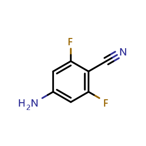 Chemical structure of 4-Amino-2,6-difluorobenzonitrile , CAS 207297-92-5, AChemBlock X198921