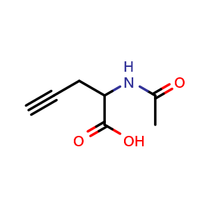Chemical structure of 2-(Acetylamino)-4-pentynoic acid , CAS 23234-80-2, AChemBlock X198934