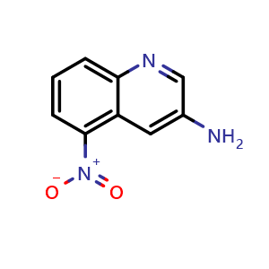 Chemical structure of 5-Nitroquinolin-3-amine , CAS 98589-84-5, AChemBlock X198945