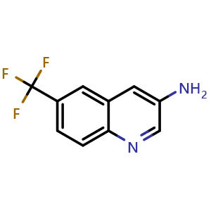 Chemical structure of 6-(Trifluoromethyl)quinolin-3-amine , CAS 1082750-49-9, AChemBlock X198946