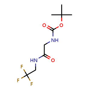 Chemical structure of tert-Butyl (2-oxo-2-((2,2,2-trifluoroethyl)amino)ethyl)carbamate , CAS 1231755-15-9, AChemBlock X198954