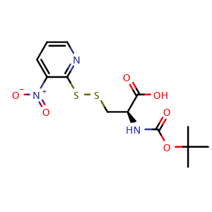 Chemical structure of Boc-Cys(Npys)-OH , CAS 76880-29-0, AChemBlock X198959