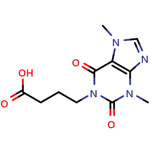 Chemical structure of 1-(3-Carboxypropyl)theobromine , CAS 6493-07-8, AChemBlock X198983