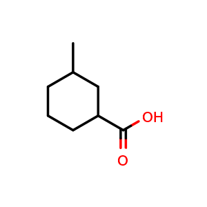 Chemical structure of 3-Methyl-1-cyclohexanecarboxylic acid , CAS 13293-59-9, AChemBlock X198992