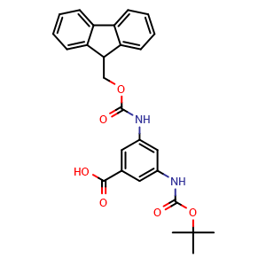 Chemical structure of Boc-3-amino-5-(fmoc-amino)-benzoic acid , CAS 779335-06-7, AChemBlock X199005