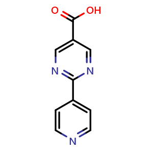 Chemical structure of 2-Pyridin-4-ylpyrimidine-5-carboxylic acid , CAS 259807-47-1, AChemBlock X199018