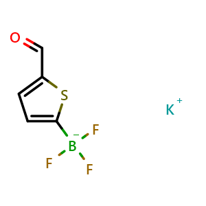 Chemical structure of Potassium 5-formylthiophene-2-trifluoroborate , CAS 1025113-78-3, AChemBlock X199020
