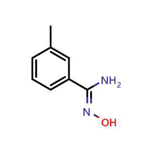 Chemical structure of N'-Hydroxy-3-methylbenzenecarboximidamide , CAS 40067-82-1, AChemBlock X199034