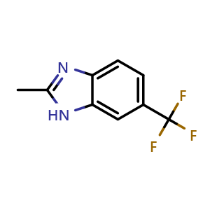 Chemical structure of 2-Methyl-6-(trifluoromethyl)-1H-benzimidazole , CAS 6742-82-1, AChemBlock X199040