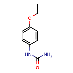 Chemical structure of (4-Ethoxyphenyl)urea , CAS 150-69-6, AChemBlock X199043