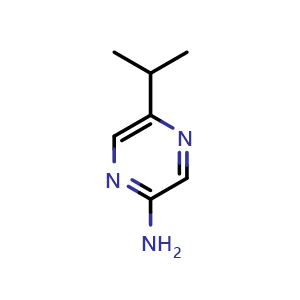 Chemical structure of 2-Amino-5-(iso-propyl)pyrazine , CAS 114176-64-6, AChemBlock X199061