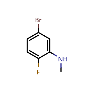 Chemical structure of 5-Bromo-2-fluoro-N-methylbenzenamine , CAS 1153252-25-5, AChemBlock X199069