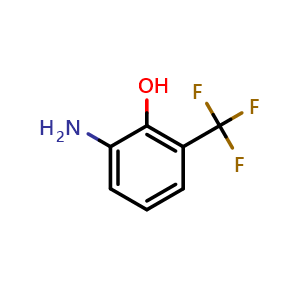 Chemical structure of 2-Hydroxy-3-(trifluoromethyl)aniline , CAS 72534-45-3, AChemBlock X199070