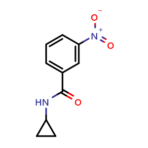 Chemical structure of N-Cyclopropyl-3-nitrobenzamide , CAS 392709-17-0, AChemBlock X199079
