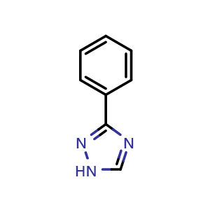 Chemical structure of 3-Phenyl-1H-1,2,4-triazole , CAS 3357-42-4, AChemBlock X199083