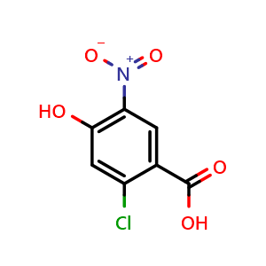 Chemical structure of 2-Chloro-4-hydroxy-5-nitrobenzoic acid , CAS 792952-51-3, AChemBlock X199087