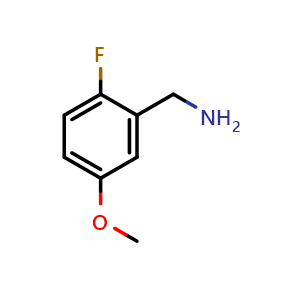 Chemical structure of 2-Fluoro-5-methoxybenzylamine , CAS 93071-83-1, AChemBlock X199092