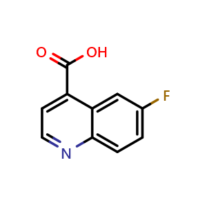 Chemical structure of 6-Fluoroquinoline-4-carboxylic acid , CAS 220844-73-5, AChemBlock X199095