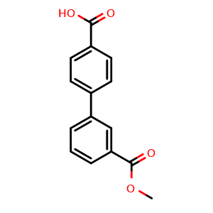 Chemical structure of 4-(3-Methoxycarbonylphenyl)benzoic acid , CAS 281232-91-5, AChemBlock X199099