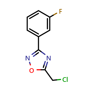 Chemical structure of 5-(Chloromethyl)-3-(3-fluorophenyl)-1,2,4-oxadiazole , CAS 601484-33-7, AChemBlock X199101