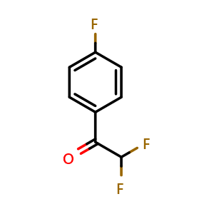 Chemical structure of 2,2-Difluoro-1-(4-fluorophenyl)ethan-1-one , CAS 50562-06-6, AChemBlock X199103