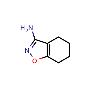 Chemical structure of 4,5,6,7-Tetrahydro-1,2-benzisoxazol-3-amine , CAS 1004-64-4, AChemBlock X199106