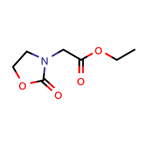 Chemical structure of Ethyl 2-(2-oxo-1,3-oxazolidin-3-yl)acetate , CAS 75125-24-5, AChemBlock X199108