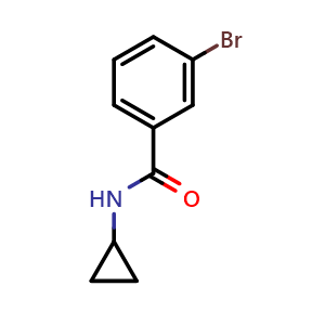 Chemical structure of 3-Bromo-N-cyclopropylbenzamide , CAS 337535-74-7, AChemBlock X199114