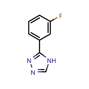 Chemical structure of 3-(3-Fluorophenyl)-4H-1,2,4-triazole , CAS 1279202-08-2, AChemBlock X199116