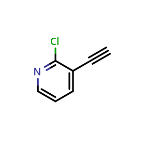 Chemical structure of 2-Chloro-3-ethynylpyridine , CAS 1196156-69-0, AChemBlock X199120