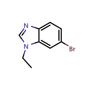 Chemical structure of 6-bromo-1-ethyl-1,3-benzodiazole , CAS 813449-00-2, AChemBlock X199121