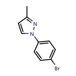 Chemical structure of 1-(4-Bromophenyl)-3-methylpyrazole , CAS 98946-73-7, AChemBlock X199135