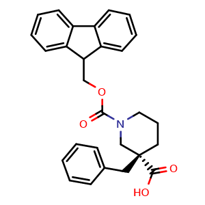 Chemical structure of (R)-Fmoc-3-benzyl-piperidine-3-carboxylic acid , CAS 1354752-72-9, AChemBlock X199145