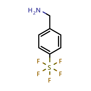 Chemical structure of 4-(Pentafluorosulfur)benzylamine , CAS 771573-35-4, AChemBlock X199148