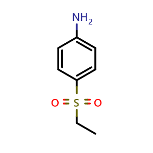 Chemical structure of 4-(Ethanesulfonyl)aniline , CAS 6334-01-6, AChemBlock X199155
