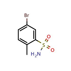 Chemical structure of 5-Bromo-2-methylbenzenesulfonamide , CAS 56919-16-5, AChemBlock X199156