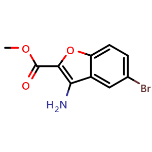 Chemical structure of Methyl 3-amino-5-bromo-2-benzofurancarboxylate , CAS 54802-09-4, AChemBlock X199165