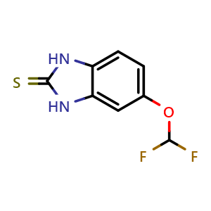 Chemical structure of 5-(Difluoromethoxy)-1,3-dihydro-2H-benzo[d]imidazole-2-thione (Pantoprazole Impurity) , CAS 97963-62-7, AChemBlock X199175