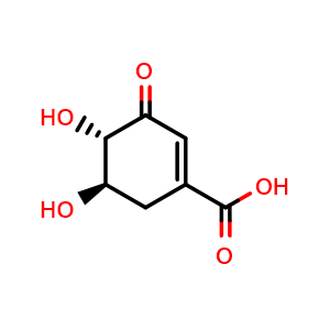 Chemical structure of (-)-3-Dehydroshikimic acid , CAS 2922-42-1, AChemBlock X199176