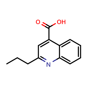 Chemical structure of 2-Propylquinoline-4-carboxylic acid , CAS 1019-03-0, AChemBlock X199182
