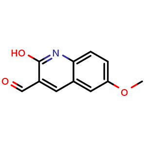 Chemical structure of 2-Hydroxy-6-methoxyquinoline-3-carbaldehyde , CAS 123990-78-3, AChemBlock X199185