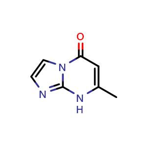 Chemical structure of 7-Methyl-5h,8h-imidazo[1,2-a]pyrimidin-5-one , CAS 39567-76-5, AChemBlock X199186