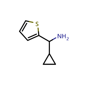 Chemical structure of Cyclopropyl(thiophen-2-yl)methanamine , CAS 473732-80-8, AChemBlock X199193