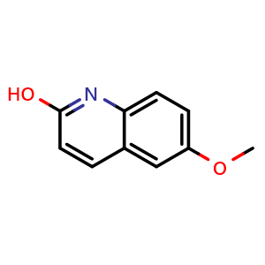 Chemical structure of 6-Methoxyquinolin-2-ol , CAS 13676-00-1, AChemBlock X199215