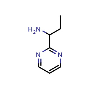 Chemical structure of 1-(Pyrimidin-2-yl)propan-1-amine , CAS 1183440-83-6, AChemBlock X199227